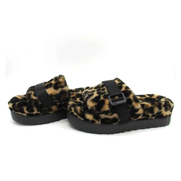UGG Fluffita Platform Women's Slide Sandal Slippers in Leopard SZ 9 - Picture 3 of 8